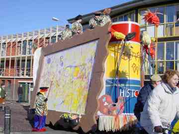 Het schilderij halverwege de Boskoopse optocht